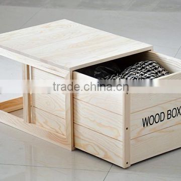 natural wooden ornament box