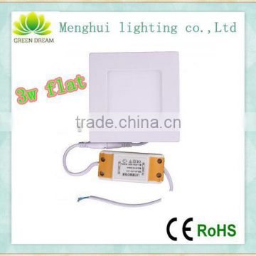 Ultra thin 3w square ip65 led panel light ce rohs approved