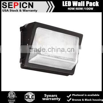 40W 60W 100W led wall pack IP65 DLC ETL listed LED wall light