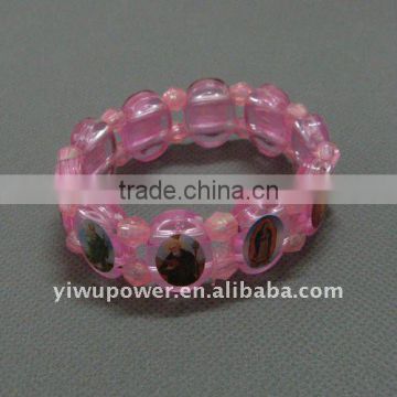 Pink acrylic jesus bracelet