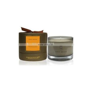 Luxury Scented Soy Wax Candle in clear glass with gift box