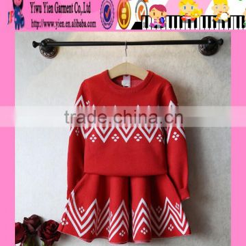 Hot Sale Fashionable Knitted Girls Clothes Autumn O Neck Knitted Girls Clothes