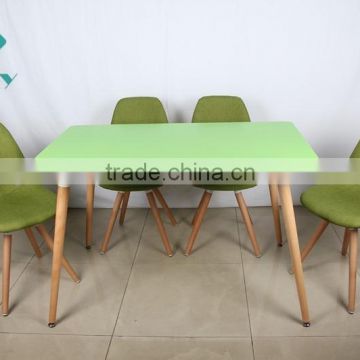 MDF colorful top and real wood frame dining table DT028-1