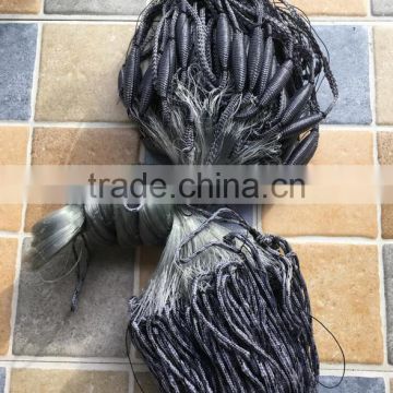 Gill net China Handmade finland fishing net,double knot 10 mesh depth x  100m length with float rope and lead rope of bird net / BOP net /Trellis net/  fishing net from China