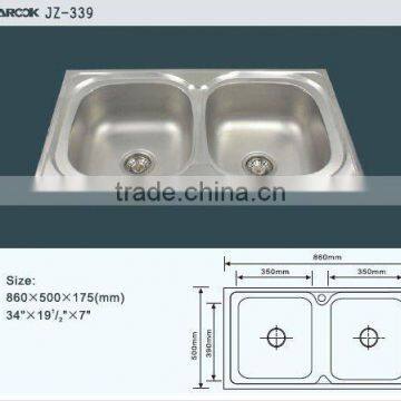 Stainless steel kitchen sink double bowl