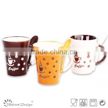 2016 11oz Tall Decaled Mug For Hot Coffee with spoon