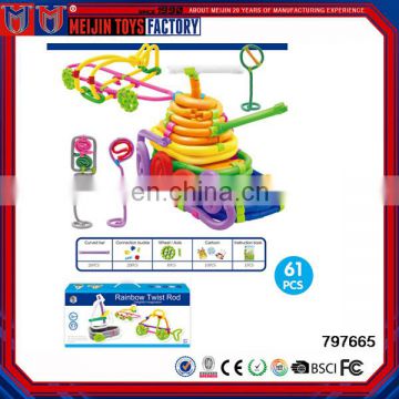 Toys for kid educational intelligent diy rainbow twist rod plastic toy for sale
