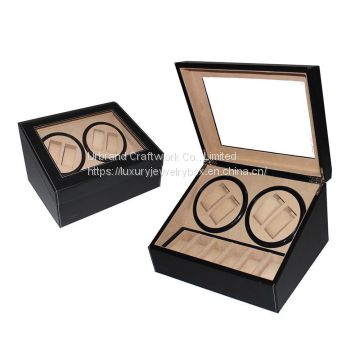 Classic Promotional 4+6  Automatic Dual Leather watch winder box with custom logo