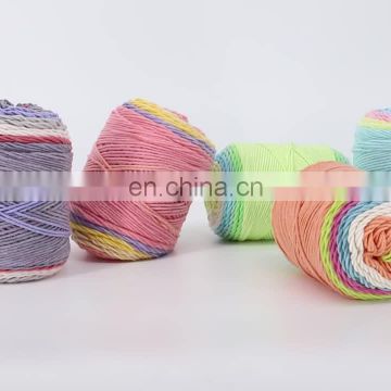 Hot sale hand knitting rainbow yarn 55%Acrylic 45%Cotton yarn