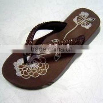 15/15mm fancy beaded fabric strap flip flop slippers for men/women