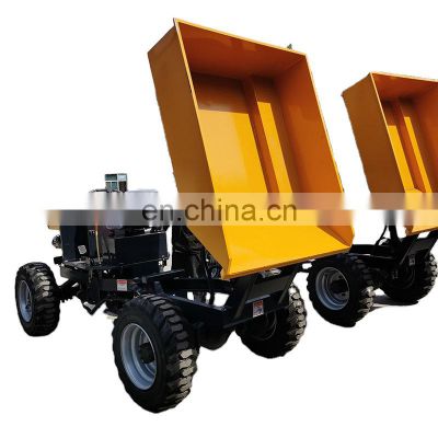 4x4 wheel small transportation 1 ton dump truck mini dumper tipper  for sale