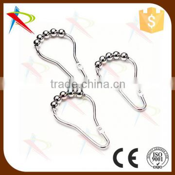 Heavy duty metal shower curtain rings beads roller hooks