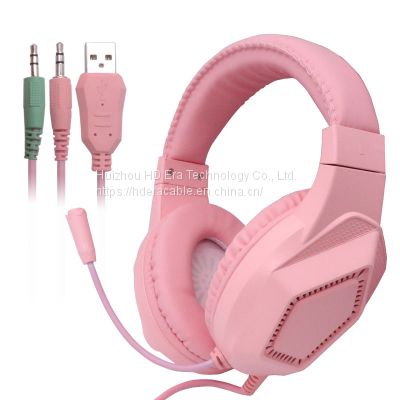 HDERA Wired Headphones with USB+3.5mm Plug: Versatile Connectivity for Any Device HD807