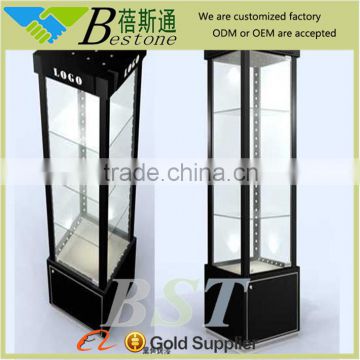 Fashion quality glass aluminium display cabinet for bijous