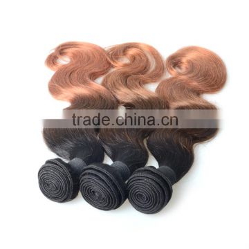hot Fashionable colored two tone hair weave body wave human hair weft extensions ombre brazilian hair
