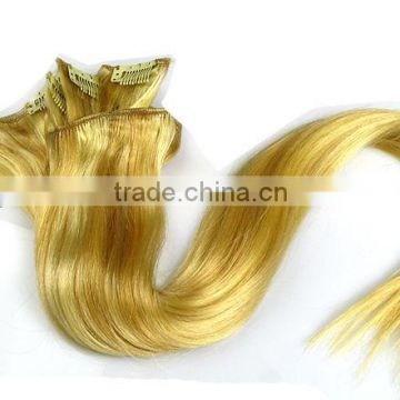 cheap and high quality 100 human hair clip in hair extensions