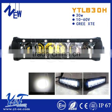 YTLB30H solar system lightingled light bars with certificate CE FCC ROHS singer row straight light bar
