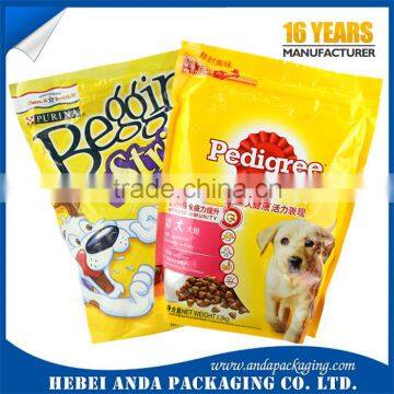 Custom Design Aluminum Foil Pedigree Dog Food Packaging Stand up Zipper Bag