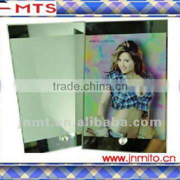 BL-03 sublimation strip crystal photo frame with mirror edge