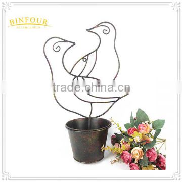 Handmade mini metal animal shape garden& indoor flower pot