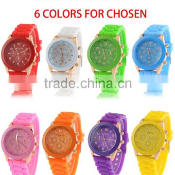 2016 Fashion Jelly Silicone Women watch quartz silicone geneva watch,silicone gift wristwatches for men women