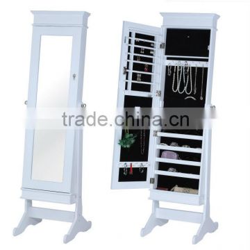 Dressing Standing Mirror Jewellery Cabinet ,Hand Painted Asian Wooden Jewellery Cabinet, Home Decorations Storage Mirror