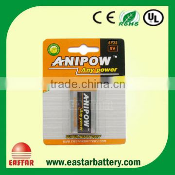 Good quality 6f22 9v battery Alkaline Dry Battery with CE RoHS certificate