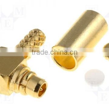 Plug MMCX male connector angled 90degree 50ohm crimped for cable