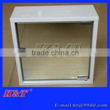 white color surface stainless steel bathroom cabinet with glass