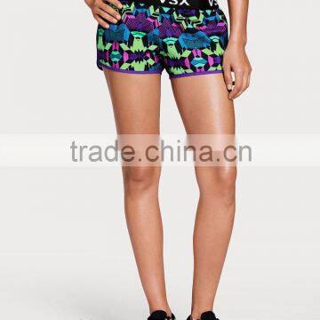 2016 new fashion gym style active printed women running shorts