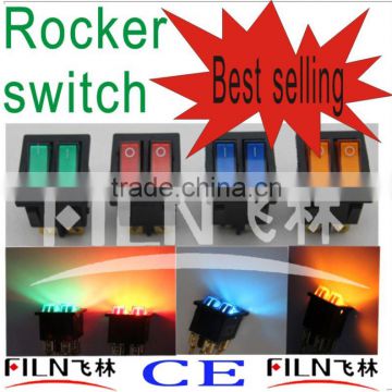 KCD8 12V 24V 110V 250V Green red blue yellow 6 pins 5e4 t85 with lamp