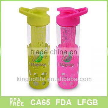 Portable lid singe wall juice drinking bottle silicone