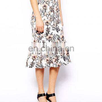 Latest Style Ladies Fashion Long Maxi Skirts fashion flower skirts
