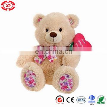11 inch Mother's Day teddy bear with heart shape flower Gift plush soft toy