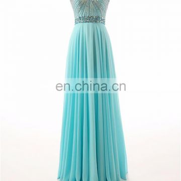 Fiesta Fashion Dresses Luxury Crystals Beaded Chiffon Evening Wear Gown 2016 Sweetheart Backless Sequined Prom Dress Robe Soiree