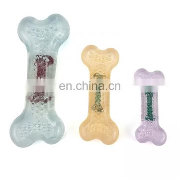 Wholesale multi flavour dog bone clean and  grind teeth bone toy,peanut butter spreadable and durable pet toy