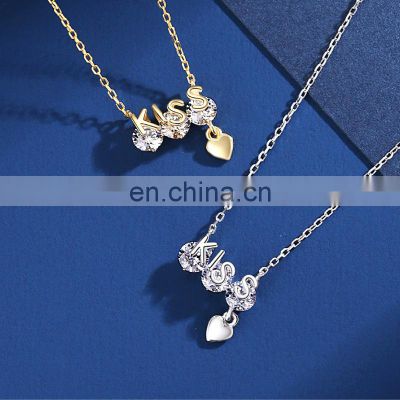 Wholesale Jewelry 14k 18k 24k Letter Pendant Silver Custom My Stainless Steel Personalized Gold Name Plate Necklace Personalised