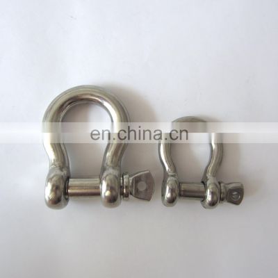 Stainless steel G209 US Type Bow shackle for marine and industrial rigging aplications