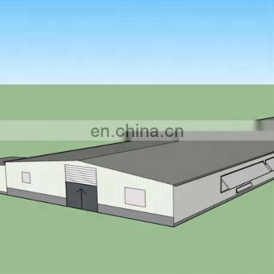 Shandong prefab steel frame poultry farm structures house design chicken control shed in CAD drawing
