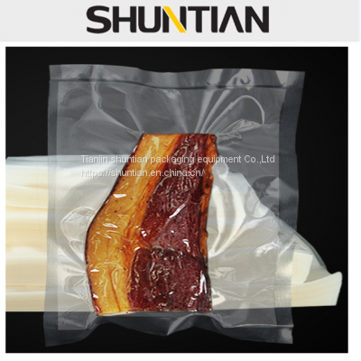factory manufacture customized 3 side seal nylon vacuum packing bag/nylon retort pouch for frozen food with tear notch