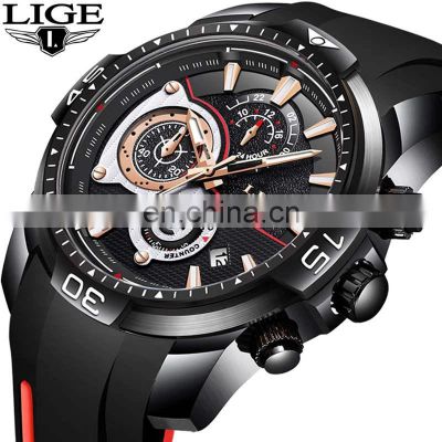 LIGE 9892 Mens Quartz Watch Luxury Chronograph Fashion sport mens wrist watches luxury