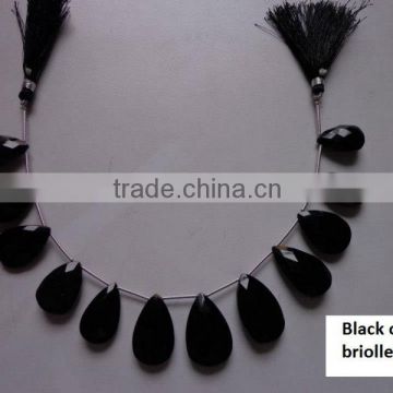 Blackl Onyx all color chalcedony briollete step cut drops gemstones cabochon calibrated