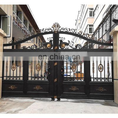 nigerian luxury modern metal wrought iron security front outside motorised sliding powder coated main gate in india