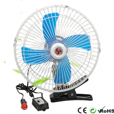 Oscillating Clip Car Fan 12 Volt Mini Car Cooling Truck Fans Auto Fan for Radiator