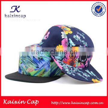 high quality 100% cotton custom printing make your own 5 panel camp snapback cap with woven label wholesale