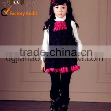 Hot sale! stylish embroidery kids wholesale clothing with dot