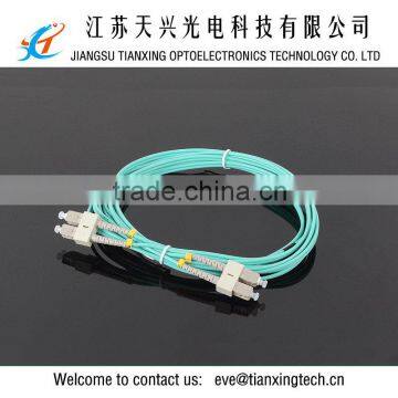 Made in China 10Gb OM3 50/125 3.0MM PVC 6m SC SC duplex aqua fiber optic cable