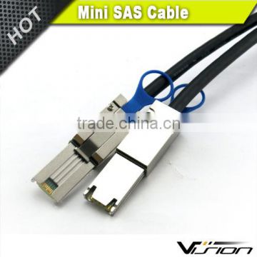 1m black 28awg Mini SAS cable SFF8088 to 8088 26pin to 26pin with OD 7.5mm