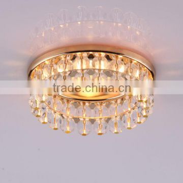 MR16 GU5.3 round recessed clear ball crystal beads downlight with 2 layer gold iron metal