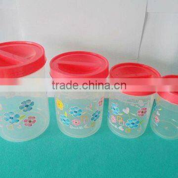 4pcs/set plastic PP candy jar